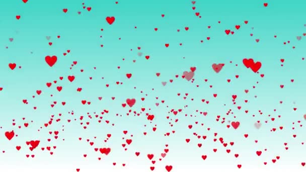 Láska Pozadí Animace Srdcem Pádu Zem Video Valentýna Zamilovaní Lidé — Stock video