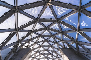 Low angle view of interior architecture design of Dali Museum St. Petersburg