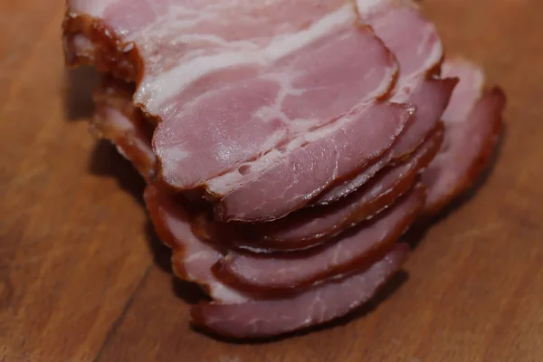 Bacon Sur Une Table Bois — Photo