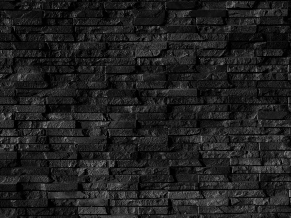 Seamless Texture Black Brick Stone Wall Rough Surface Space Text — Stockfoto