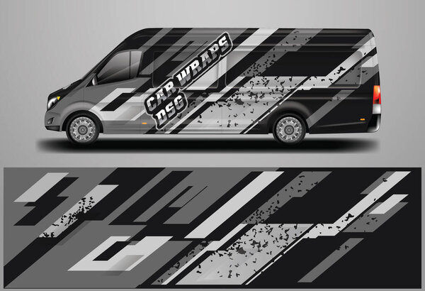 Car Wrap Design Vector , Livery Background Vehicle