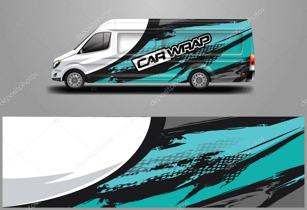 Van Car Wrap Design Vector