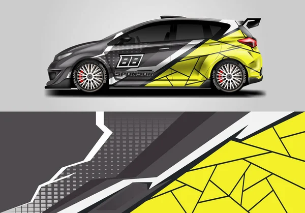 Car Wrap Design Vector Gata Imprimare Editare — Vector de stoc