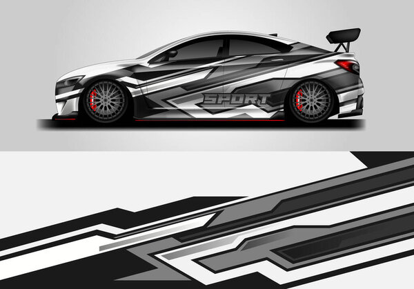 Car Wrap Design Vector Decal Background For Vehicle