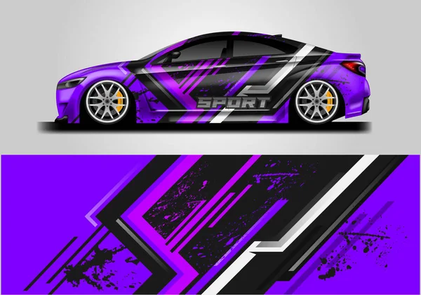 Car Wrap Design Vector Decal Hintergrund Für Fahrzeug — Stockvektor