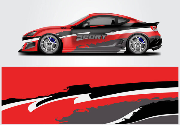 Car Wrap Design , Sport Background Vector