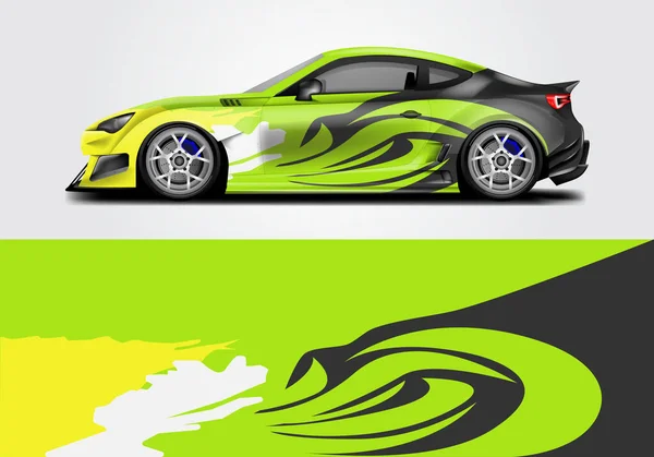 Bil Wrap Design Sport Bakgrund Vektor — Stock vektor