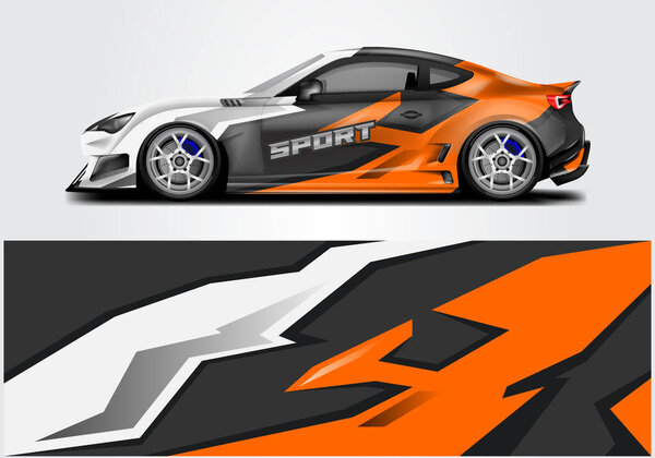 Car Wrap Design , Sport Background Vector