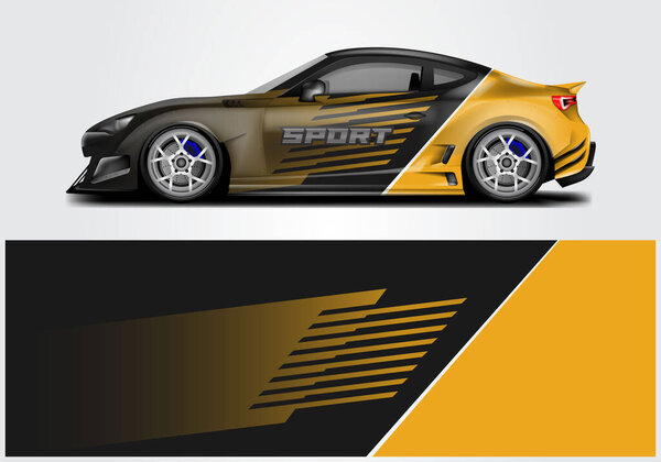 Car Wrap Design , Sport Background Vector