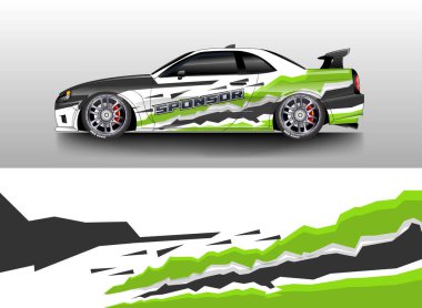 Decal Car Wrap Design Vector. Graphic Abstract Stripe Racing Background For Vehicle clipart