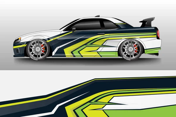 Carro Envoltório Design Vetor Livery Fundo —  Vetores de Stock