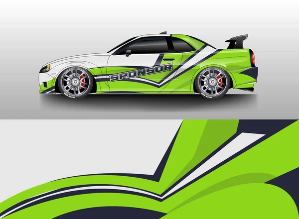 Decal Car Wrap Design Vektor Grafische Abstrakte Streifen Rennhintergrund Für — Stockvektor
