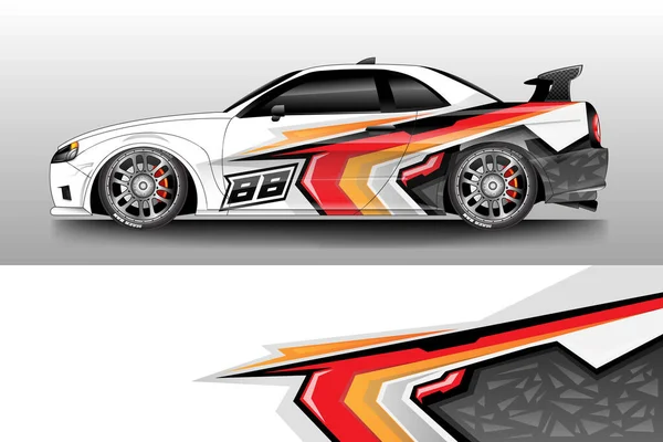 Decal Car Wrap Design Vector Fondo Gráfico Abstracto Carreras Rayas — Archivo Imágenes Vectoriales