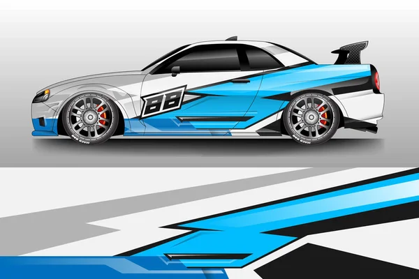 Dekal Bil Wrap Design Vector Grafisk Abstrakt Rand Racing Bakgrund — Stock vektor