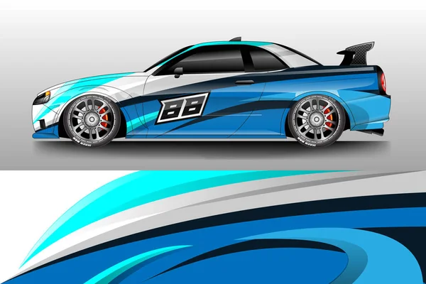 デカールカーラップデザインベクトル グラフィック抽象 Stripe Racing Backage Vehicle — ストックベクタ