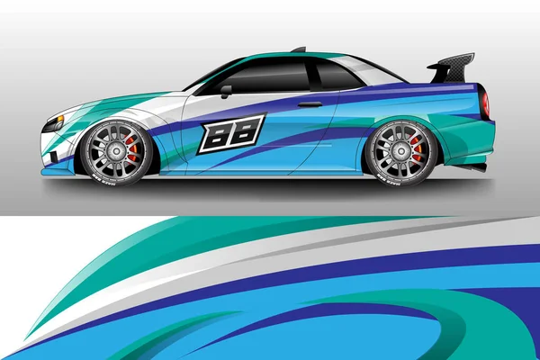 Decor Car Wrap Design Vector Grafische Abstracte Streep Racing Achtergrond — Stockvector