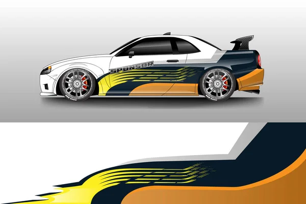 Decal Car Wrap Design Vector Fondo Gráfico Abstracto Carreras Rayas — Vector de stock