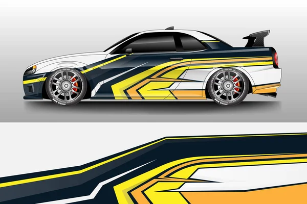 Decal Car Wrap Design Vektor Grafische Abstrakte Streifen Rennhintergrund Für — Stockvektor