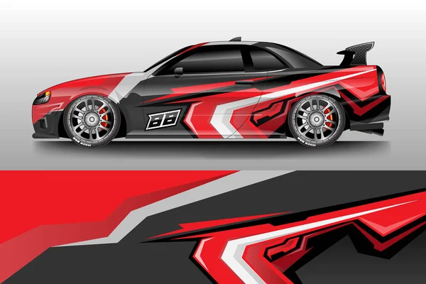 Decal Car Wrap Vettoriale Progettazione Grafica Astratta Striscia Racing Sfondo — Vettoriale Stock