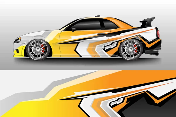 Decal Car Wrap Design Vector Fondo Gráfico Abstracto Carreras Rayas — Vector de stock