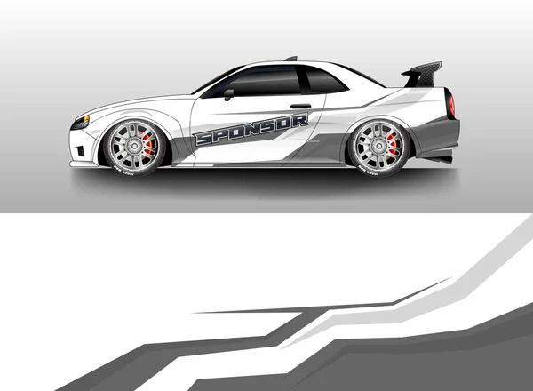 Decal Car Wrap Vettoriale Progettazione Grafica Astratta Striscia Racing Sfondo — Vettoriale Stock