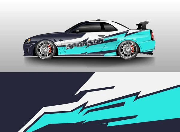 Decal Car Wrap Design Vector Fondo Gráfico Abstracto Carreras Rayas — Vector de stock