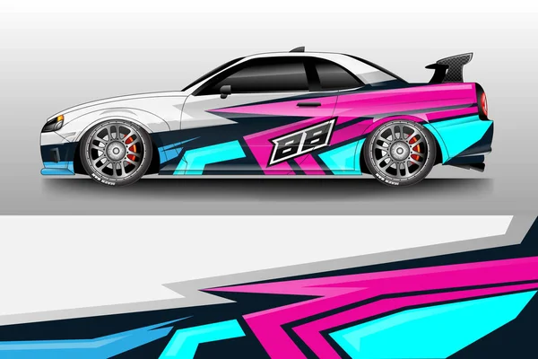 Decal Car Wrap Design Vector Fondo Gráfico Abstracto Carreras Rayas — Vector de stock