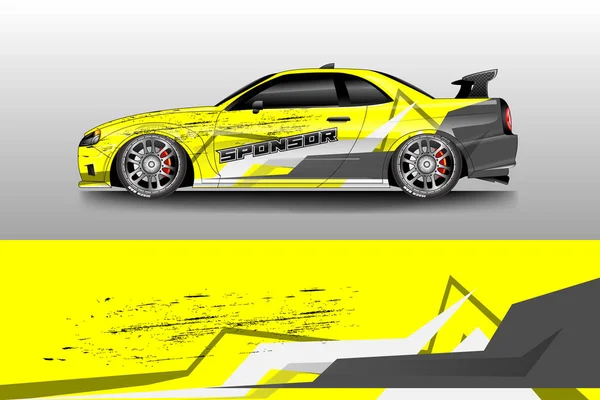 Decal Car Wrap Vettoriale Progettazione Grafica Astratta Striscia Racing Sfondo — Vettoriale Stock