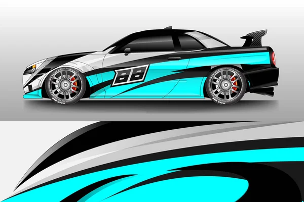 Dekal Bil Wrap Design Vector Grafisk Abstrakt Rand Racing Bakgrund — Stock vektor