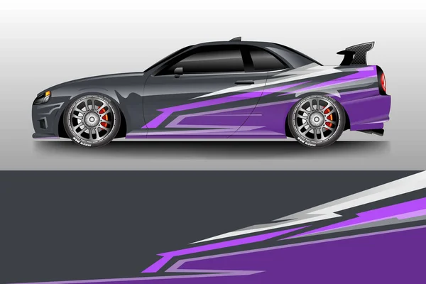 Dekal Bil Wrap Design Vector Grafisk Abstrakt Rand Racing Bakgrund — Stock vektor