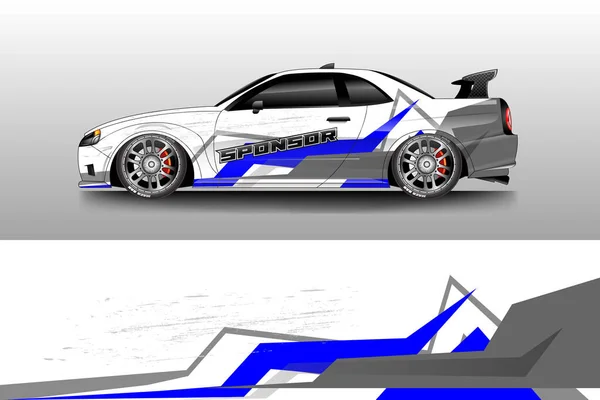 Dekal Bil Wrap Design Vector Grafisk Abstrakt Rand Racing Bakgrund — Stock vektor