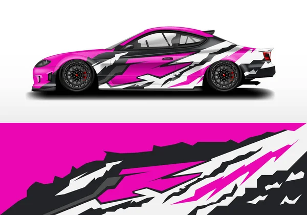 Decal Car Wrap Design Vektor Grafische Abstrakte Streifen Rennhintergrund Für — Stockvektor