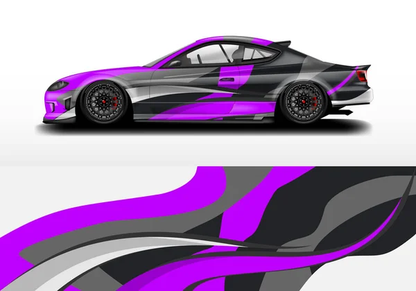 Dekal Bil Wrap Design Vector Grafisk Abstrakt Stripe Racing Bakgrund — Stock vektor