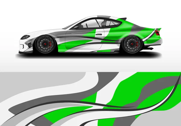 Decal Car Wrap Design Vektor Grafische Abstrakte Streifen Rennhintergrund Für — Stockvektor