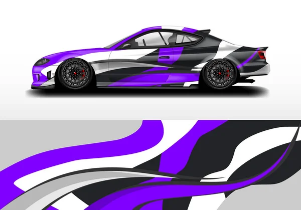 Decalque Carro Envoltório Design Vector Graphic Abstract Stripe Racing Fundo — Vetor de Stock