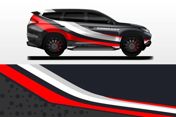 Decal Car Wrap Design Vektor Grafische Abstrakte Streifen Rennhintergrund Für — Stockvektor