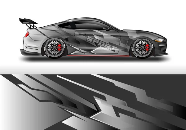 Decal Car Wrap Design Vektor Grafische Abstrakte Streifen Rennhintergrund Für — Stockvektor