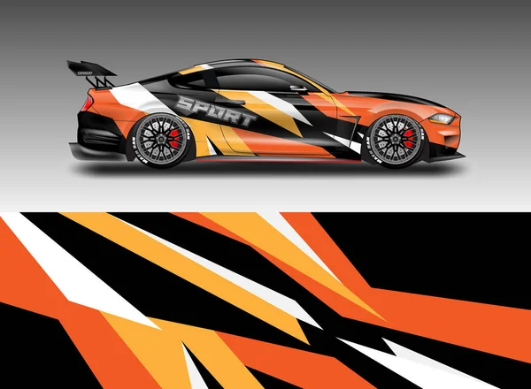 Dekal Bil Wrap Design Vector Grafisk Abstrakt Stripe Racing Bakgrund — Stock vektor