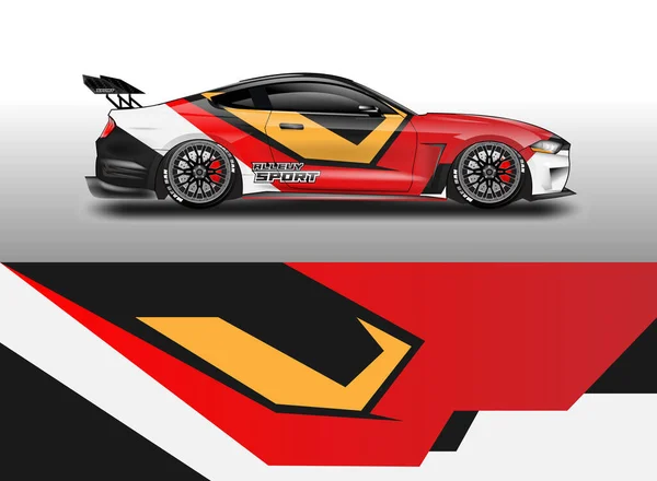 Decal Car Wrap Design Vector Gráfico Resumen Raya Carreras Fondo — Archivo Imágenes Vectoriales