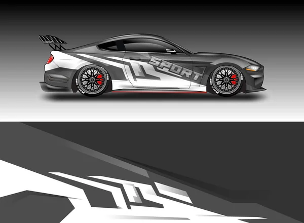 Decalque Carro Envoltório Design Vector Graphic Abstract Stripe Racing Fundo —  Vetores de Stock