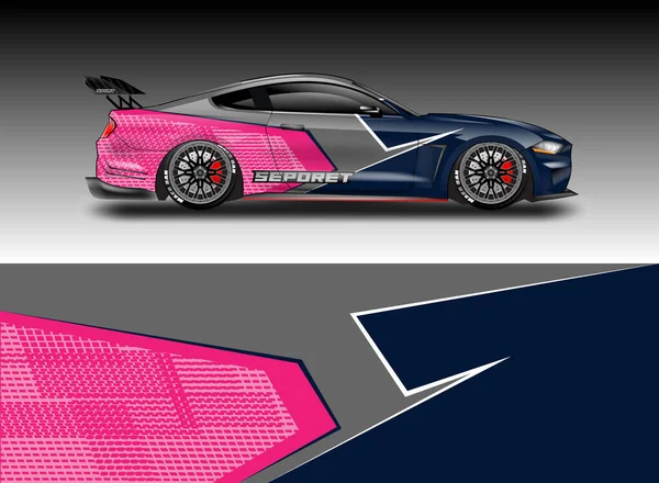 Dekal Bil Wrap Design Vector Grafisk Abstrakt Stripe Racing Bakgrund — Stock vektor