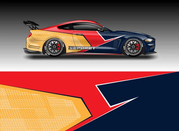 Decal Car Wrap Design Διάνυσμα Γραφική Abstract Stripe Racing Background — Διανυσματικό Αρχείο