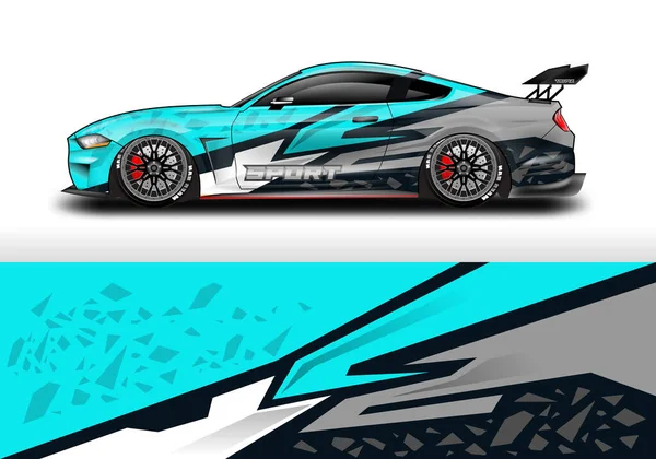 Bil Wrap Vector Design Decal Livery Bakgrund För Fordon — Stock vektor