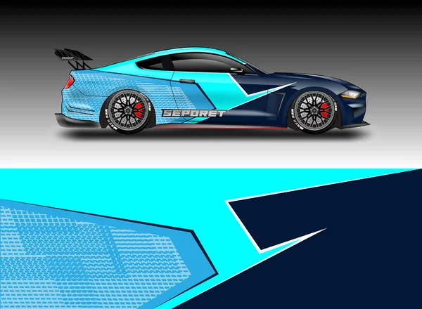 Bil Wrap Vector Design Decal Livery Bakgrund För Fordon — Stock vektor