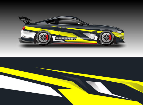 Car Wrap Vector Design , Decal Livery Background For Vehicle