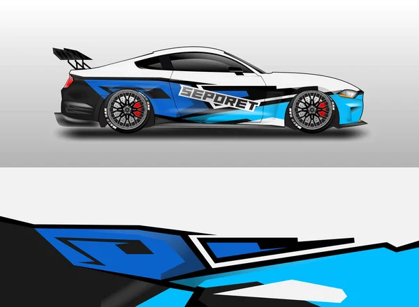 Bil Wrap Vector Design Decal Livery Bakgrund För Fordon — Stock vektor