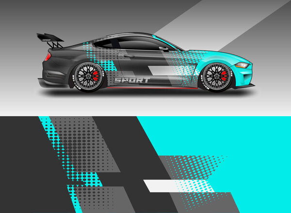 Car Wrap Vector Design , Decal Livery Background For Vehicle
