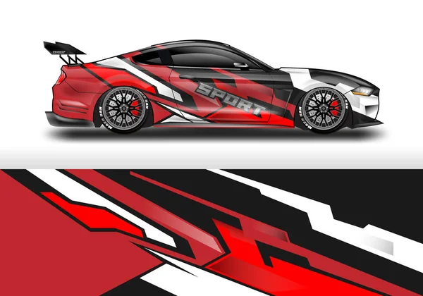 Bil Wrap Vector Design Decal Livery Bakgrund För Fordon — Stock vektor