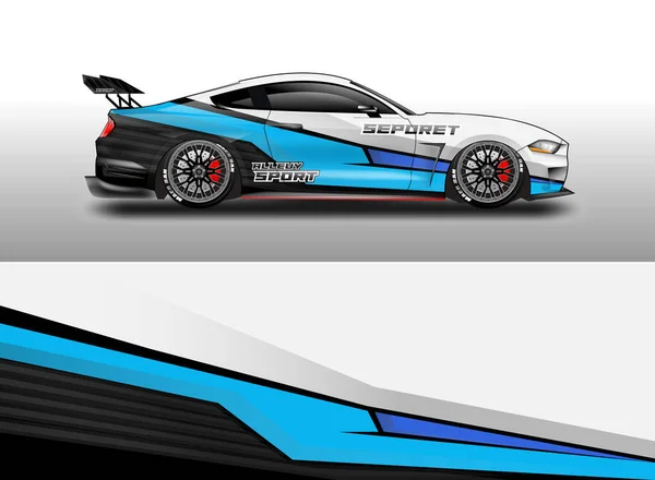 Bil Wrap Vector Design Decal Livery Bakgrund För Fordon — Stock vektor