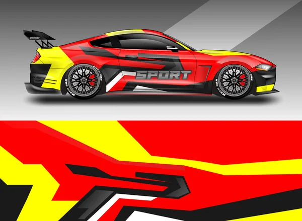 Car Wrap Vector Design Decal Livery Hintergrund Für Fahrzeug — Stockvektor